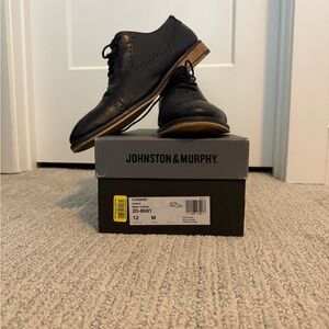 Johnston & Murphy Black Oxford Shoes Sleek Formal Design